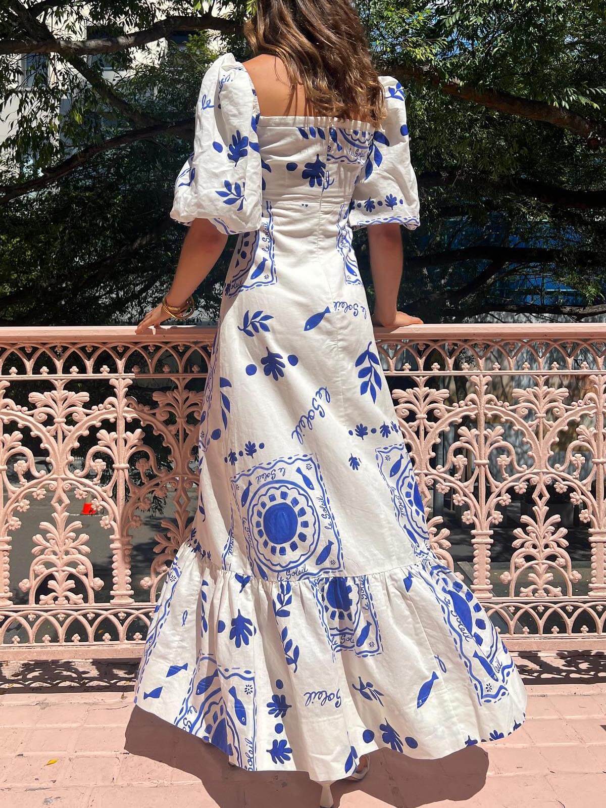 FIORE - VESTIDO LARGO ESTAMPADO