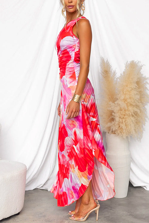 Celeste | Vestido Impreso Vibrante