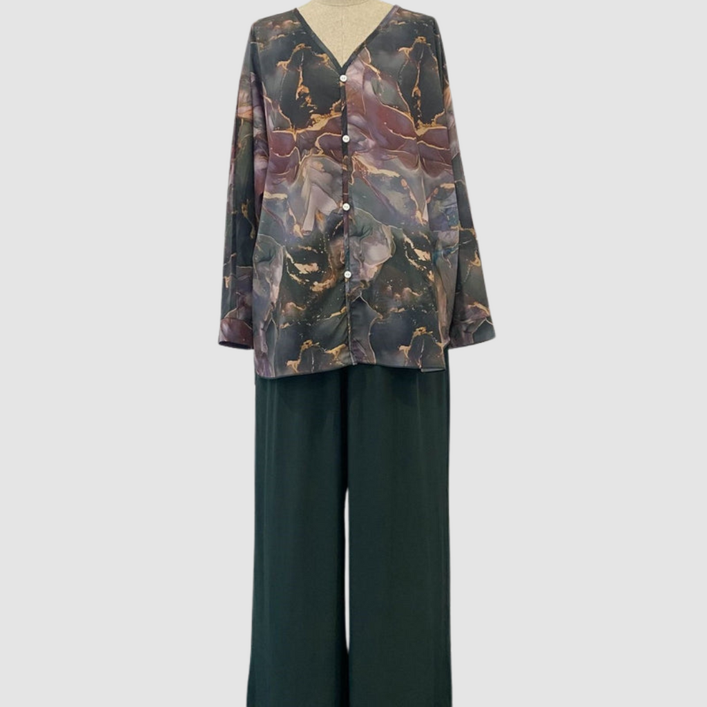Conjunto Chic Impreso Aurora™ de Dos Piezas