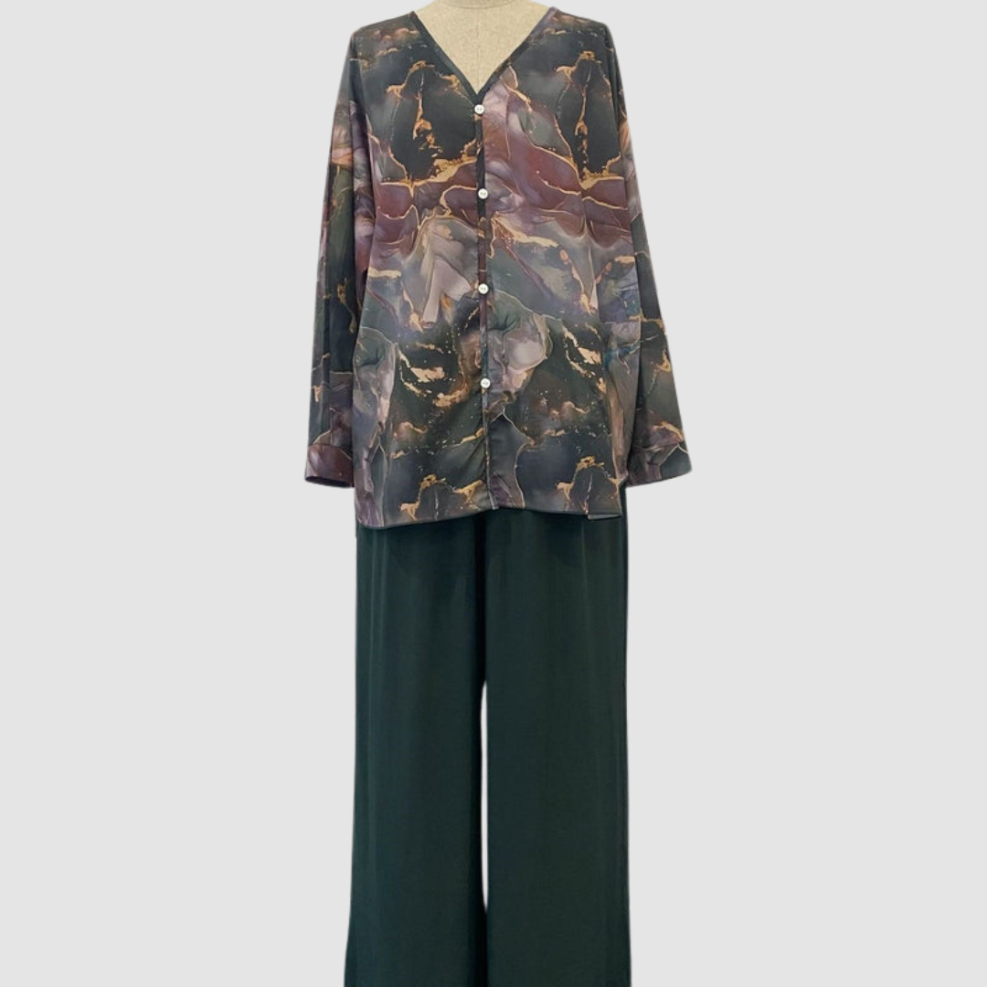 Conjunto Chic Impreso Aurora™ de Dos Piezas