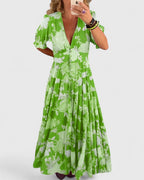 Miriam – Vestido floral con cuello en V