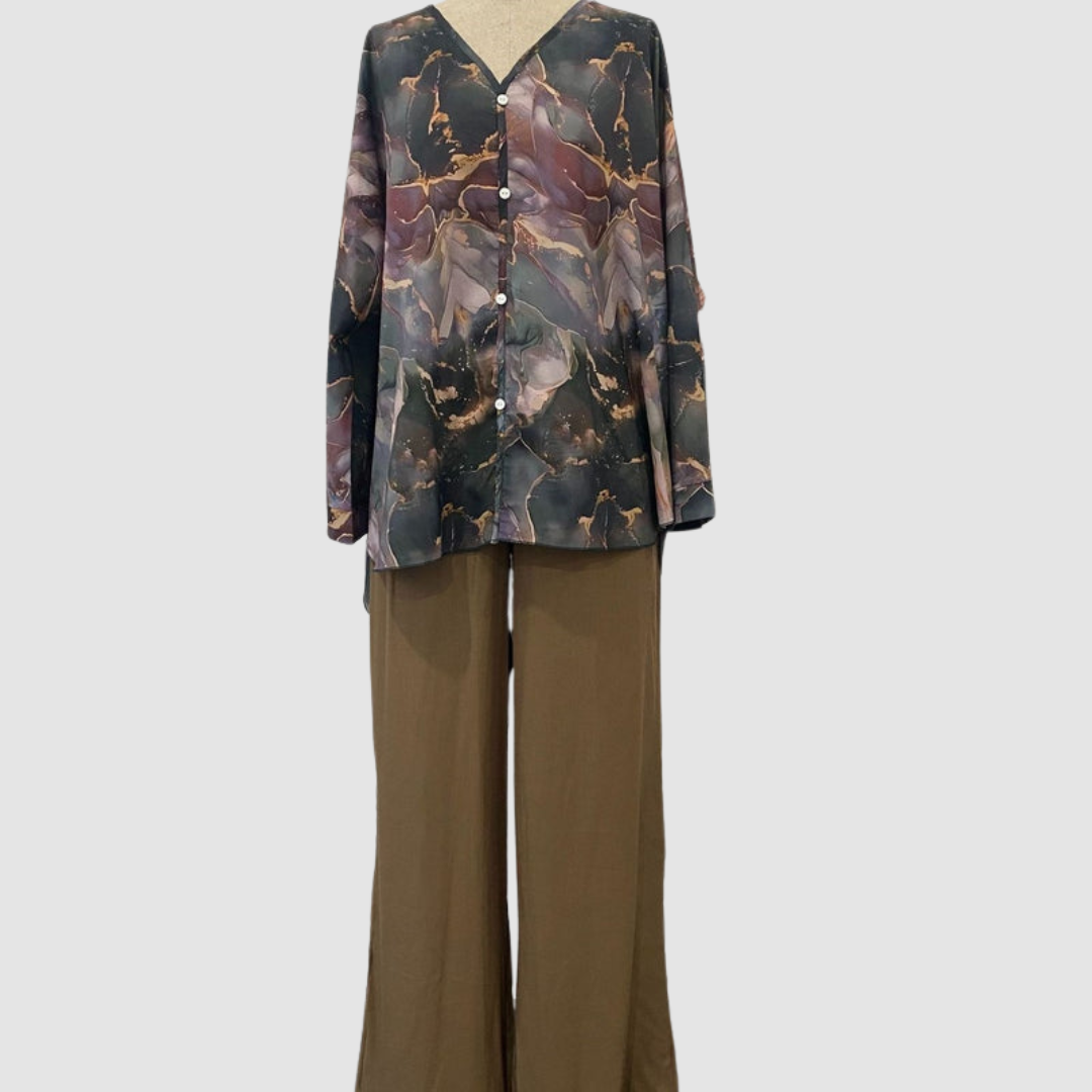 Conjunto Chic Impreso Aurora™ de Dos Piezas