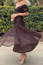 Luisa | Elegante vestido largo de fiesta con cuello en V