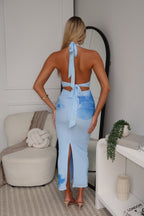 VESTIDO MAXI  - FLORAL AZUL