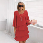 Maria – Elegante vestido midi con volantes