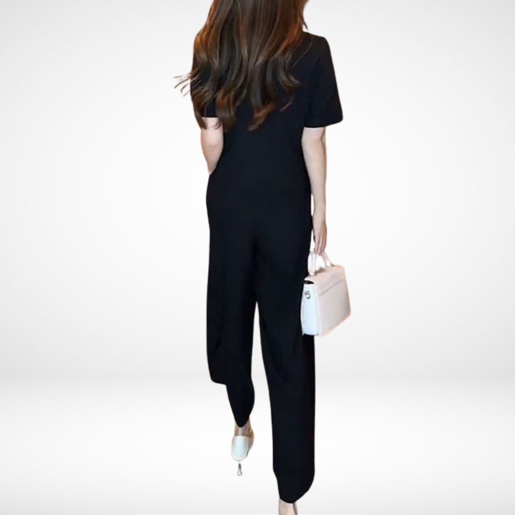 Conjunto Elegante de Manga Corta Elsie™ - Dos Piezas