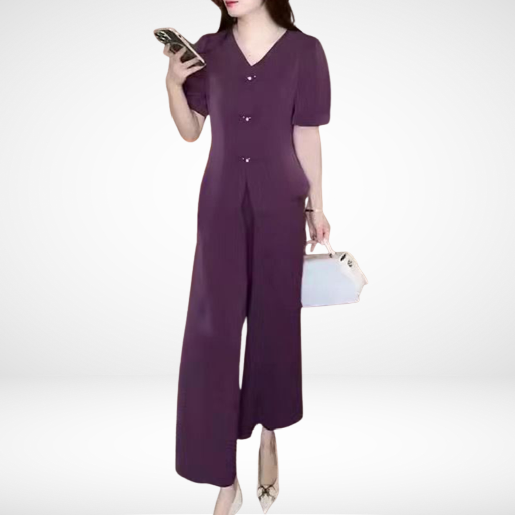 Conjunto Elegante de Manga Corta Elsie™ - Dos Piezas