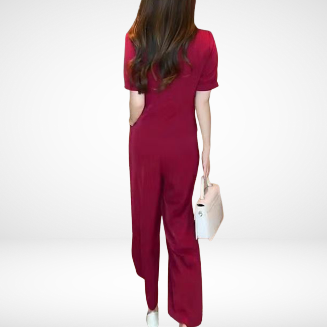 Conjunto Elegante de Manga Corta Elsie™ - Dos Piezas