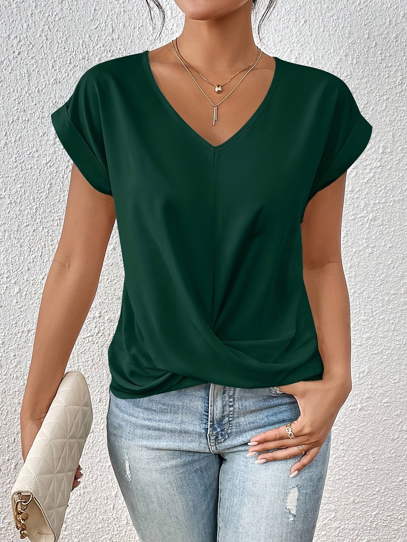 LAURA™| TOP ELEGANTE CON MANGAS CORTAS