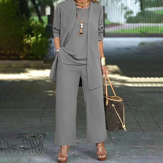 Conjunto Elegante Casual Laney™ de Tres Piezas