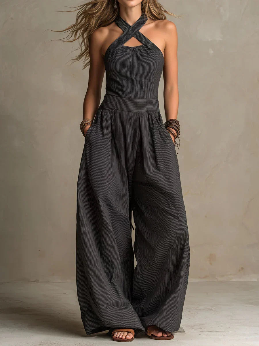 Isabella | Mono largo y fluido con escote halter