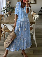 Luna | Vestido midi de estilo boho desenfadado